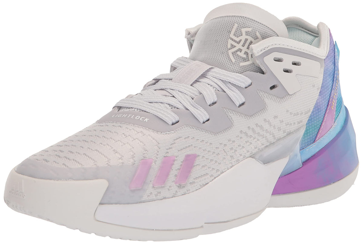 Adidas D.O.N. Issue 4 Basketball Shoe- Dash Grey/Bliss Lilac/Grey 4.5 US Unisex Big Kid