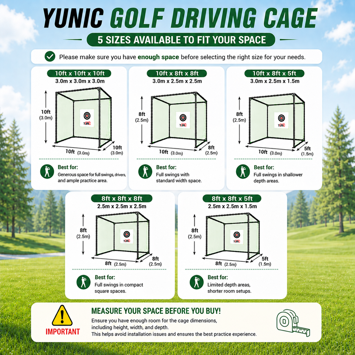 Golf Driving Practice Cage (Black)