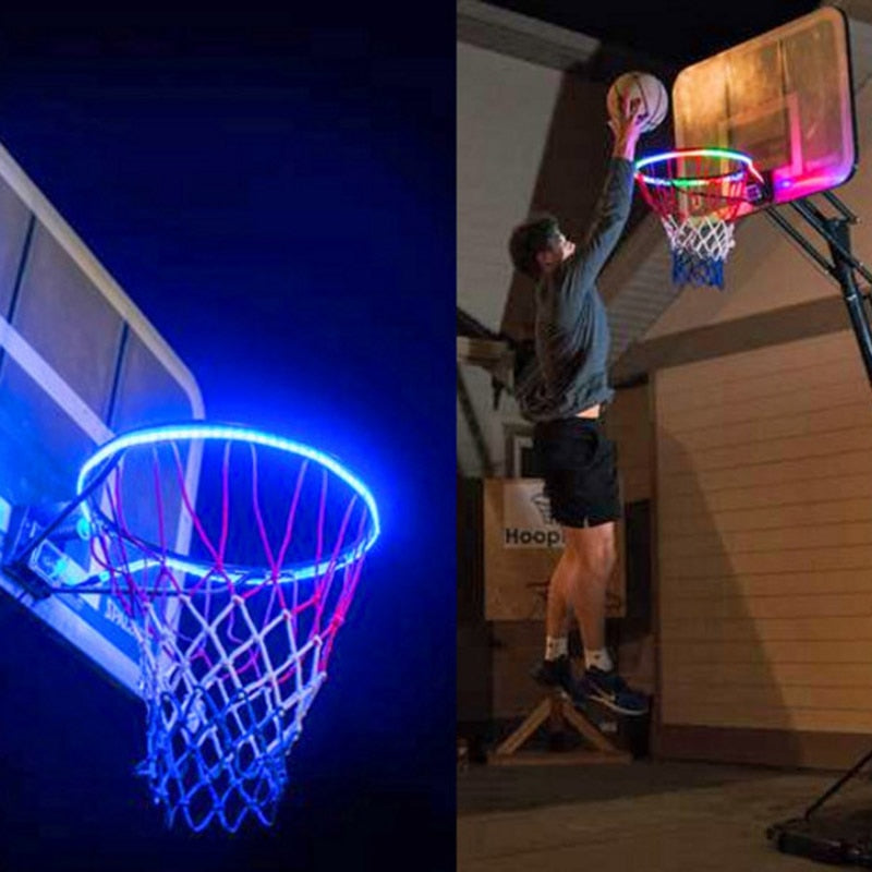 1 PCS - LED Basketball Hoop / Light Basketball Rim, Changing Induction Lamp, Shoot Hoops At Night