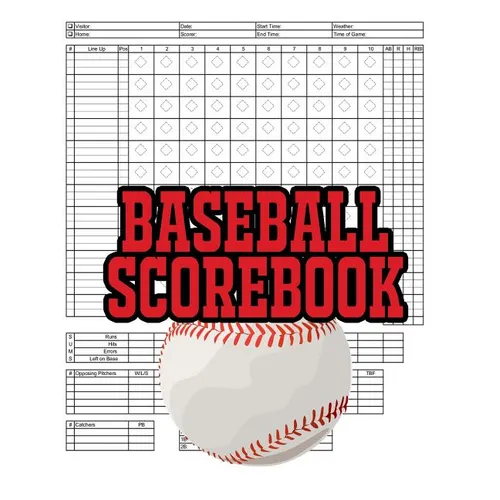 Baseball Scorebook: 100 Scoring Sheets For Baseball / Softball Games, Large (8.5X 11) - Paperback