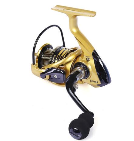 YUMOSHI  Full Metal Spinning Fishing Reel Pesca Aluminum Spool  Tackle With Foldable Handle