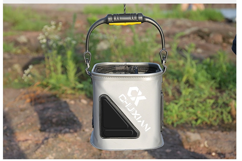 Fishing Bucket with Rope EVA Thickened Fish Bucket Folding Fish Live Fish Box Small Fishing Barrel Fishing Gear