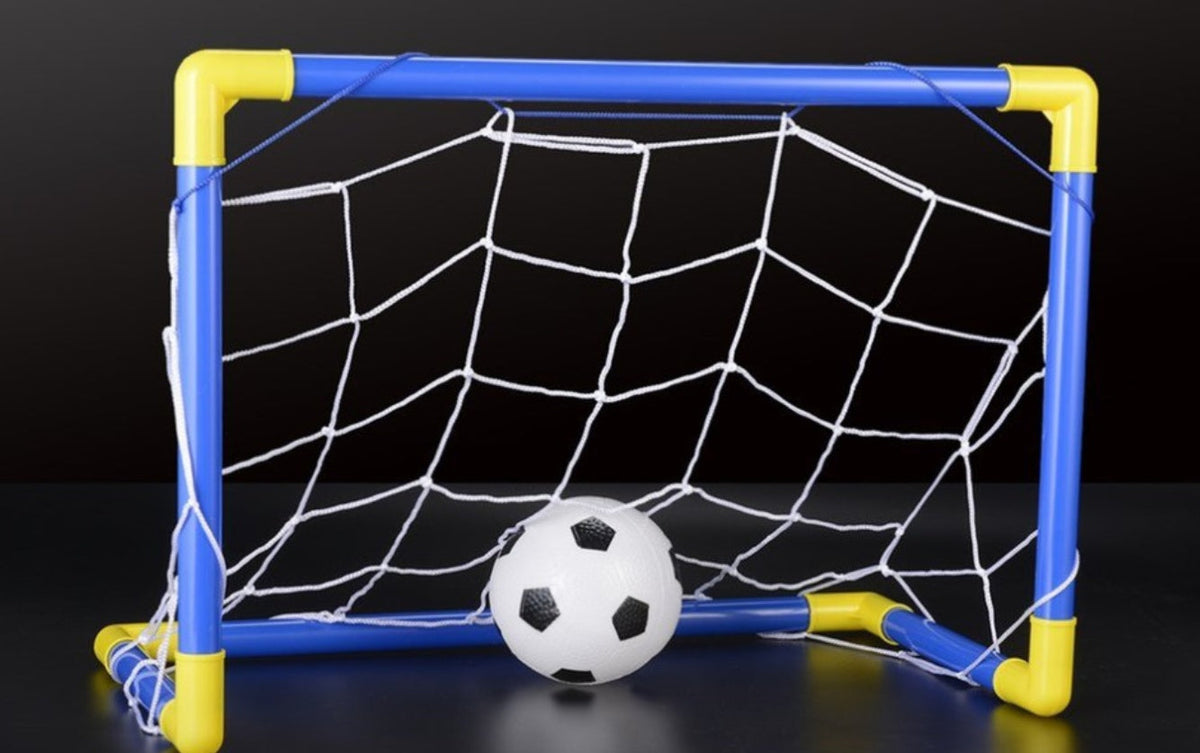 Folding Mini Football Soccer Ball Goal Post Frame Set
