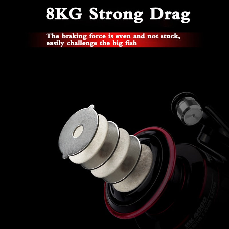 1000-7000 Metal Spool 5.2:1 Gear Ratio Spinning Reel Carp For Saltwater Sea