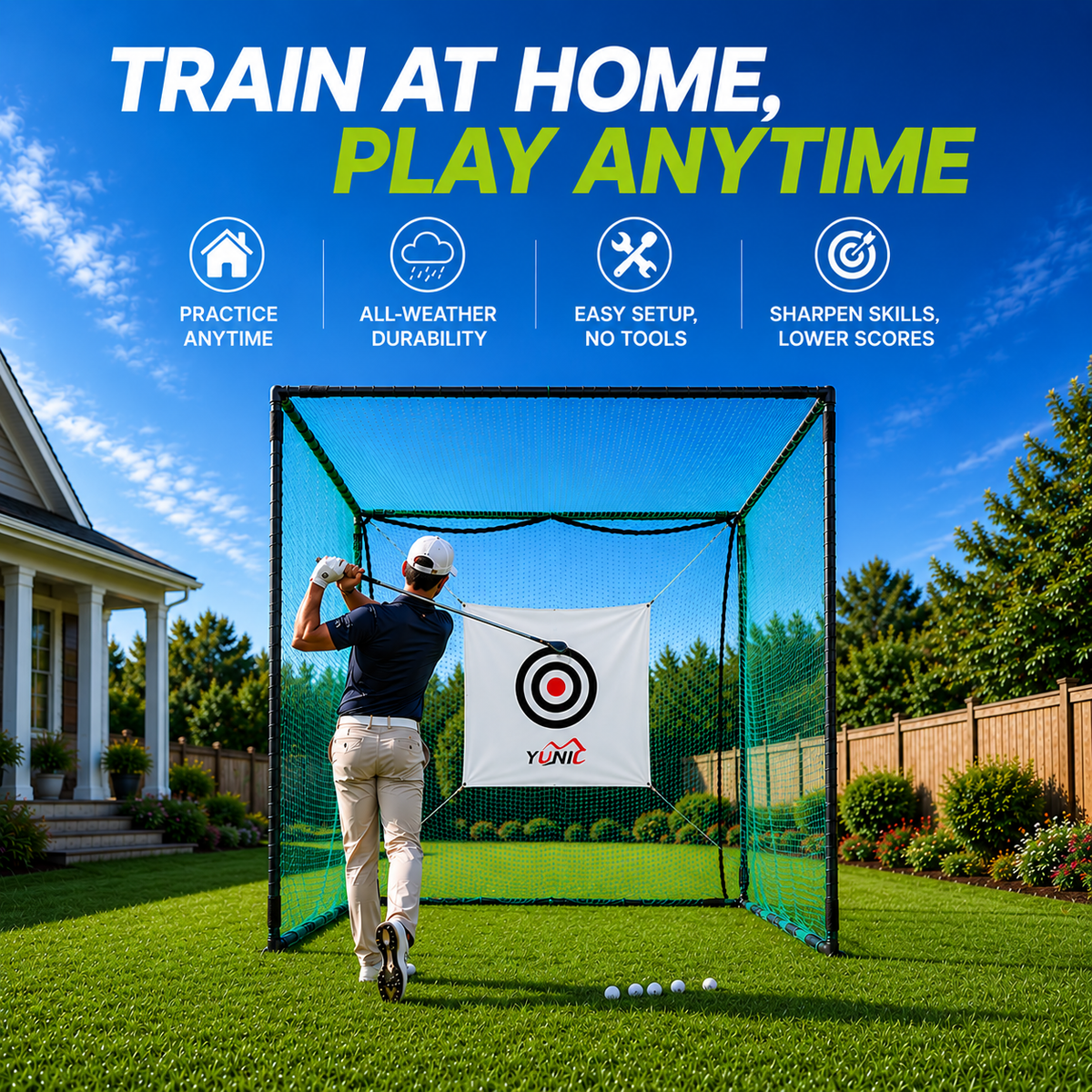 Golf Driving Practice Cage (Green)