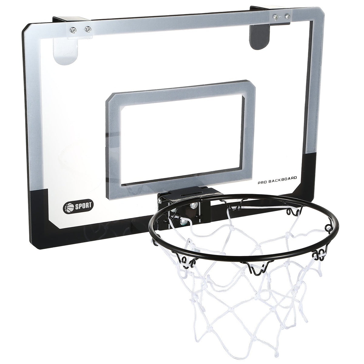Mini Basketball Hoop System / Set Over the Door with Backboard, Breakaway Rim, Basketball, Pump, Tools