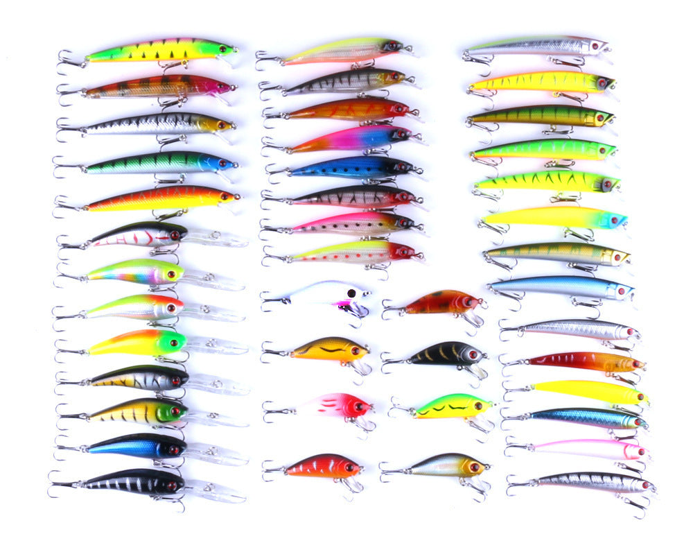 43-Piece Portable Fishing Gear Set - Plastic Bait