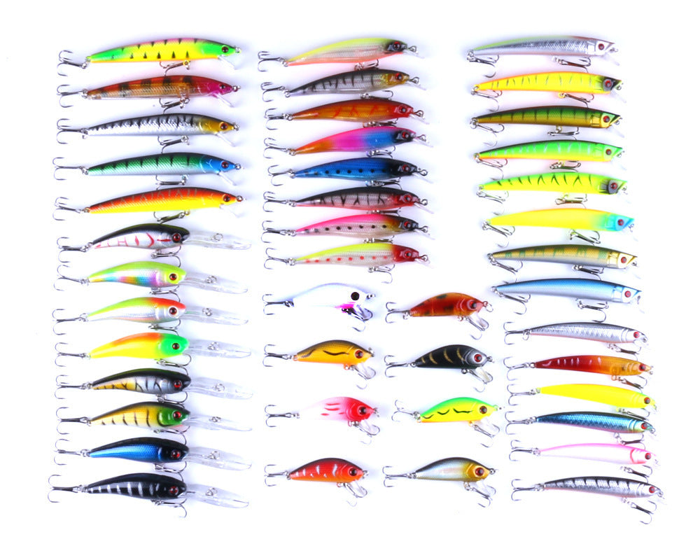 43-piece Suit Portable Fishing Gear Set Plastic Bait