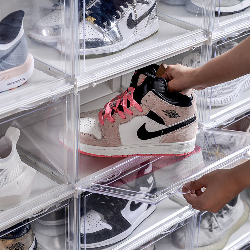 Acrylic Plastic Basketball Shoes Storage Box / Side Door