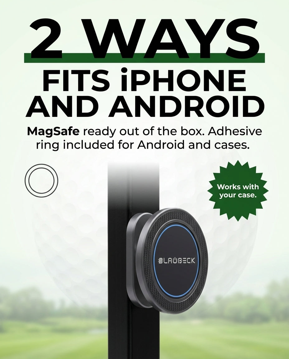 Alloy Magnetic Golf Cart Phone Holder for MagSafe & Android
