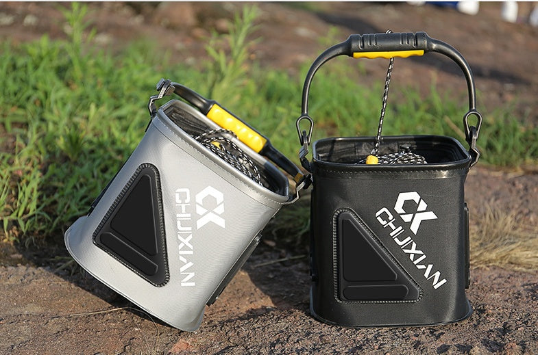Fishing Bucket with Rope EVA Thickened Fish Bucket Folding Fish Live Fish Box Small Fishing Barrel Fishing Gear