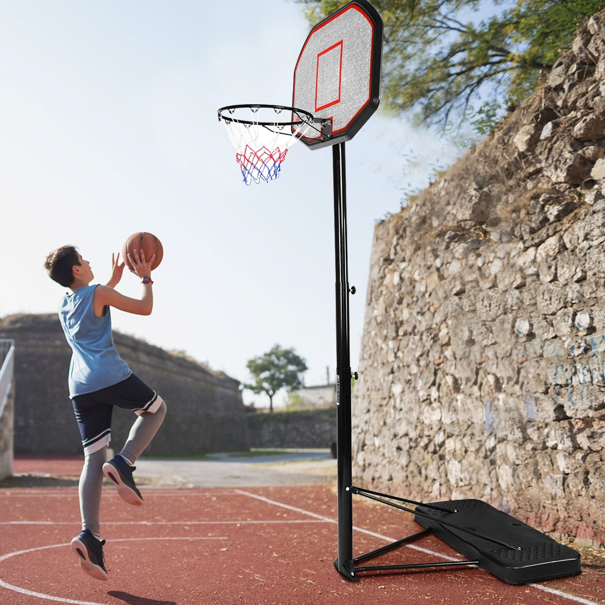 Indoor Outdoor Height Adjustable Basketball Hoop