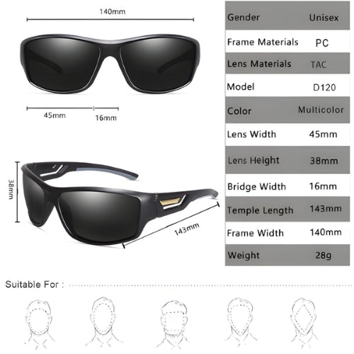 Polarized Outdoor Sports Sunglasses – Camouflage Cycling, Driving, Fishing, and Running Goggles