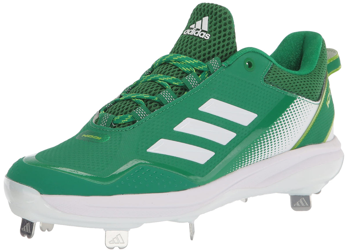Adidas Men's Icon 7 Baseball Shoe White/Team Green/Team Semi Sol Green 12