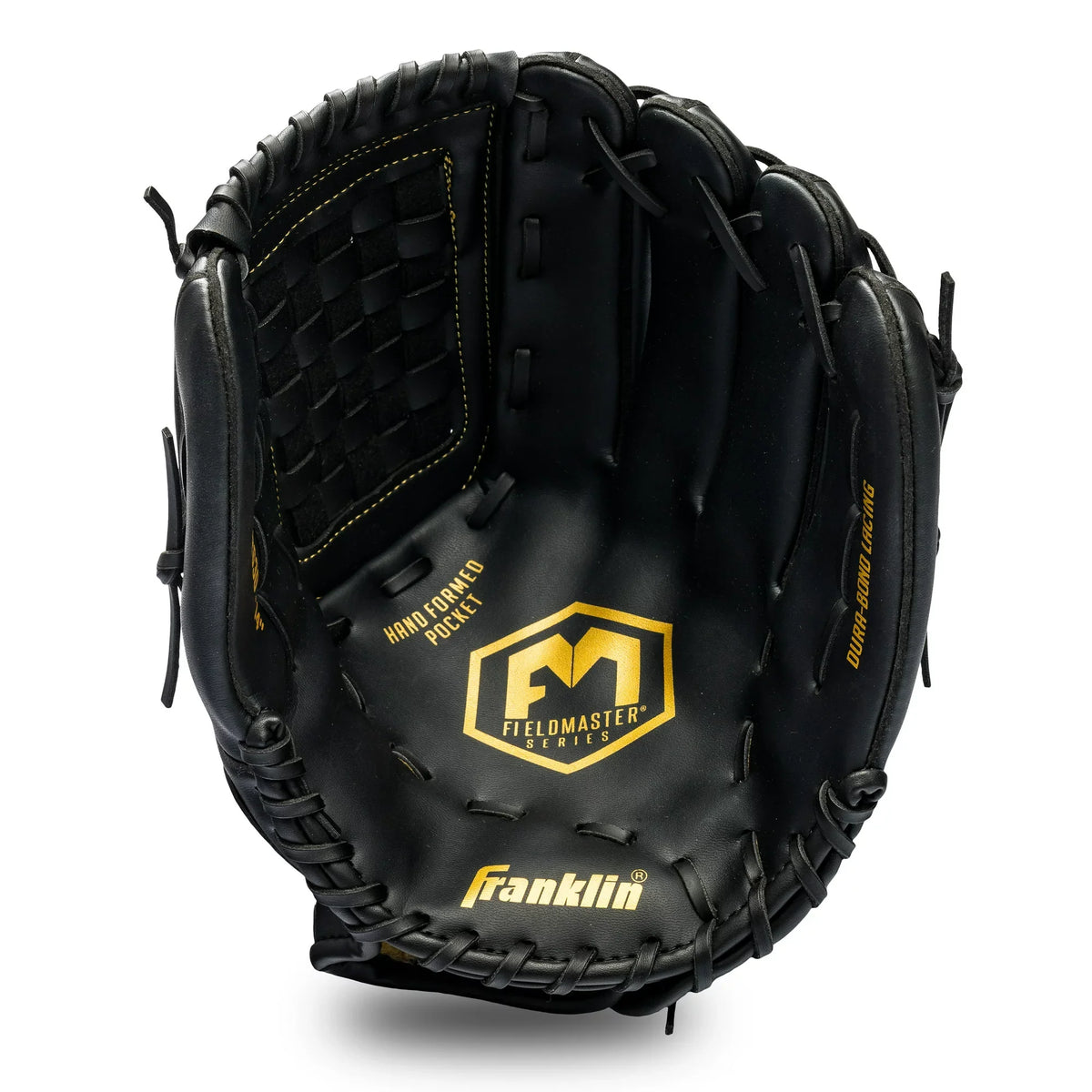 Franklin Sports Baseball and Softball Glove - Adult and Youth Glove - Right Hand Throw - 14" - Black/Gold