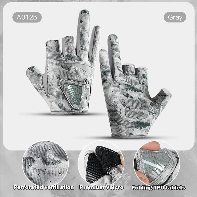 Outdoor Fishing Equipment - Thin Comfortable Breathable Leak Proof 3-Finger Lure Fishing Gloves