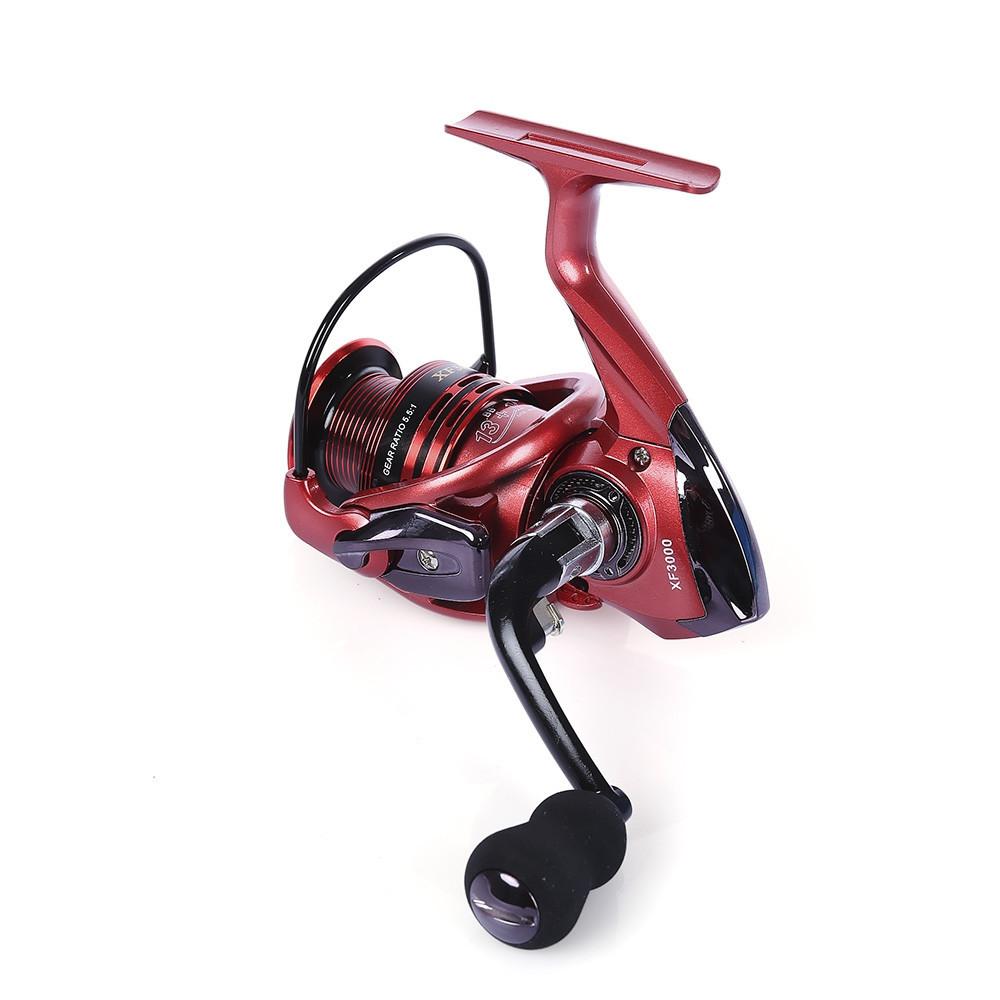 YUMOSHI  Full Metal Spinning Fishing Reel Pesca Aluminum Spool  Tackle With Foldable Handle
