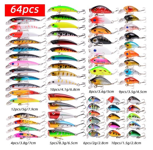 43-Piece Portable Fishing Gear Set - Plastic Bait