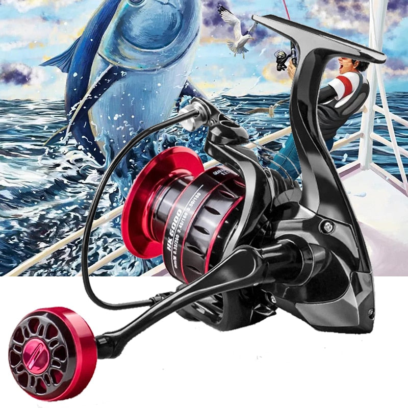 1000-7000 Metal Spool 5.2:1 Gear Ratio Spinning Reel Carp For Saltwater Sea
