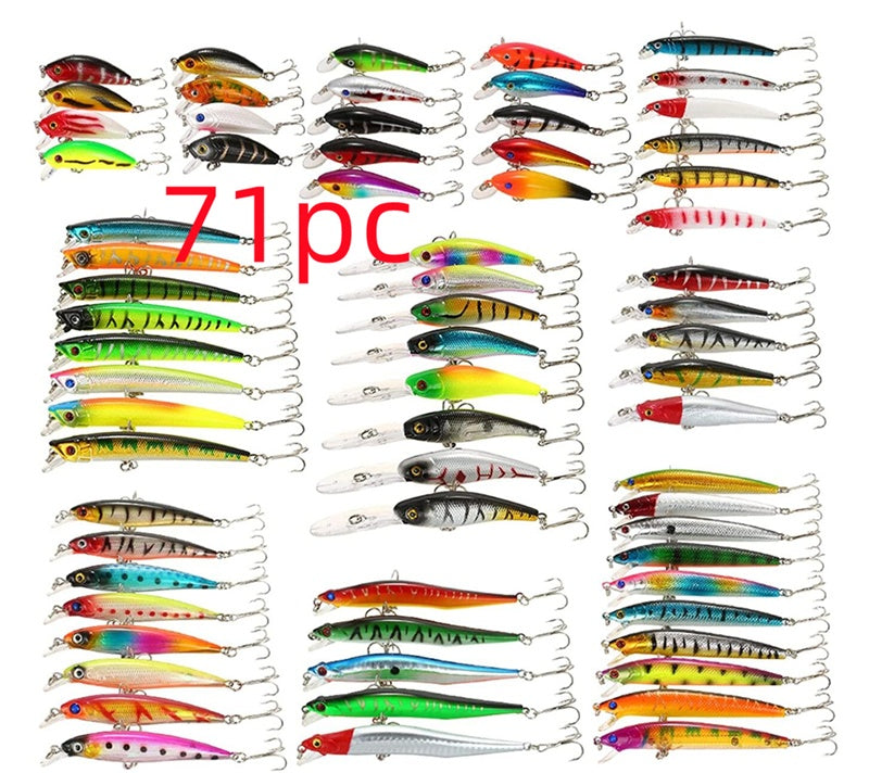 43-Piece Portable Fishing Gear Set - Plastic Bait