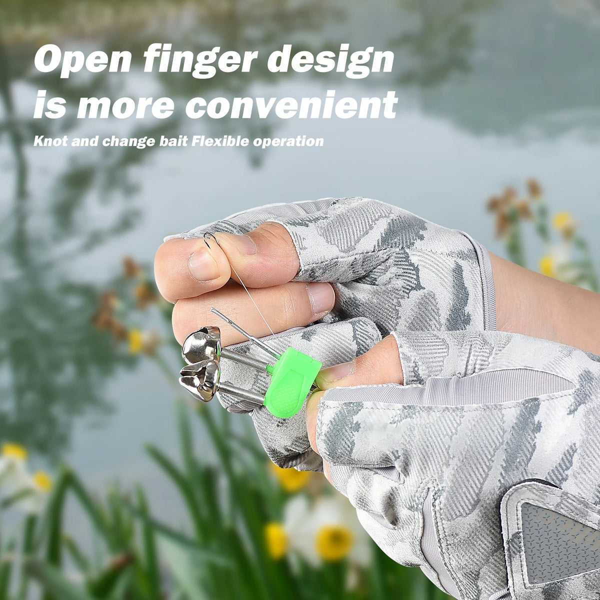 Outdoor Fishing Equipment - Thin Comfortable Breathable Leak Proof 3-Finger Lure Fishing Gloves