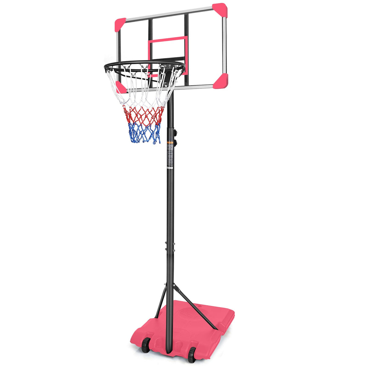 Junior Portable Basketball Goal System with Stable Base and Wheels / Indoor Outdoor
