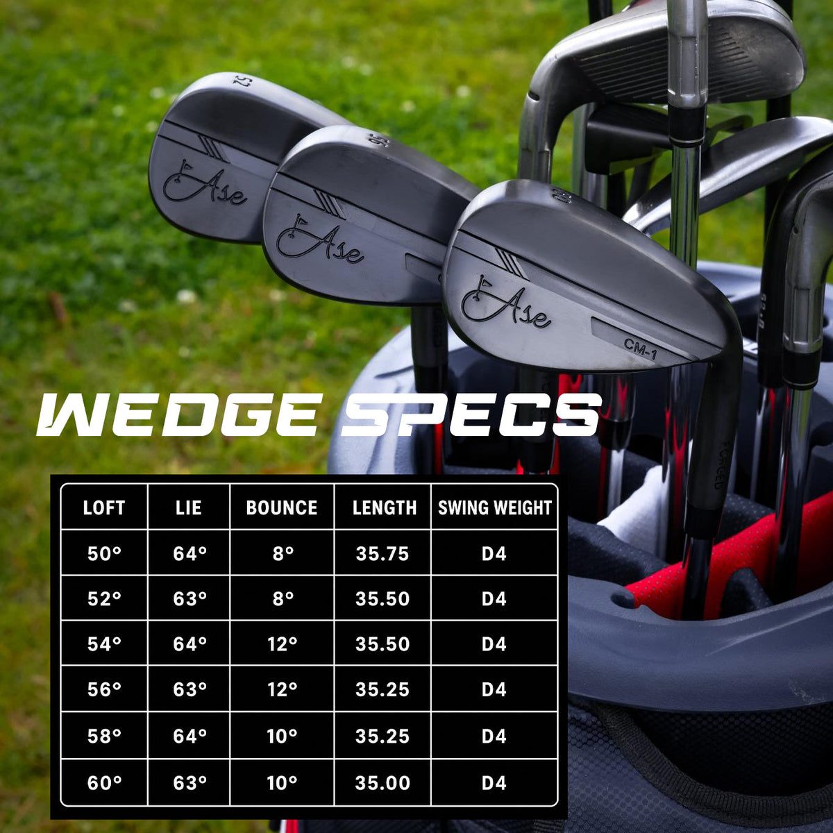Ase Golf CM-1 Single Wedge (50,52,54,56,58,60)
