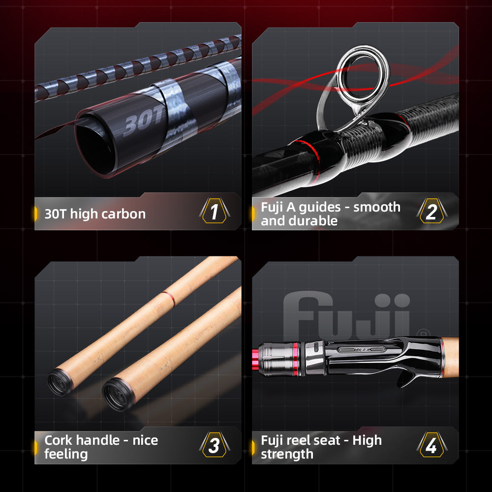 732H Nano Carbon Violent Pull Cork Casting Rod C732H