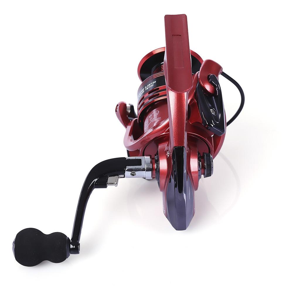 YUMOSHI  Full Metal Spinning Fishing Reel Pesca Aluminum Spool  Tackle With Foldable Handle