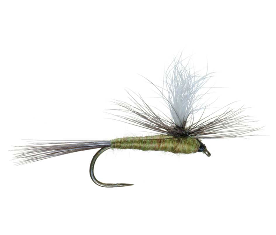 Barbless Parachute Blue Winged Olive BWO Dry Fly - 12 Flies Size 14