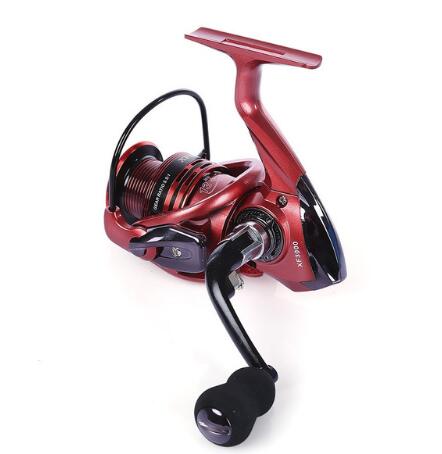 YUMOSHI  Full Metal Spinning Fishing Reel Pesca Aluminum Spool  Tackle With Foldable Handle