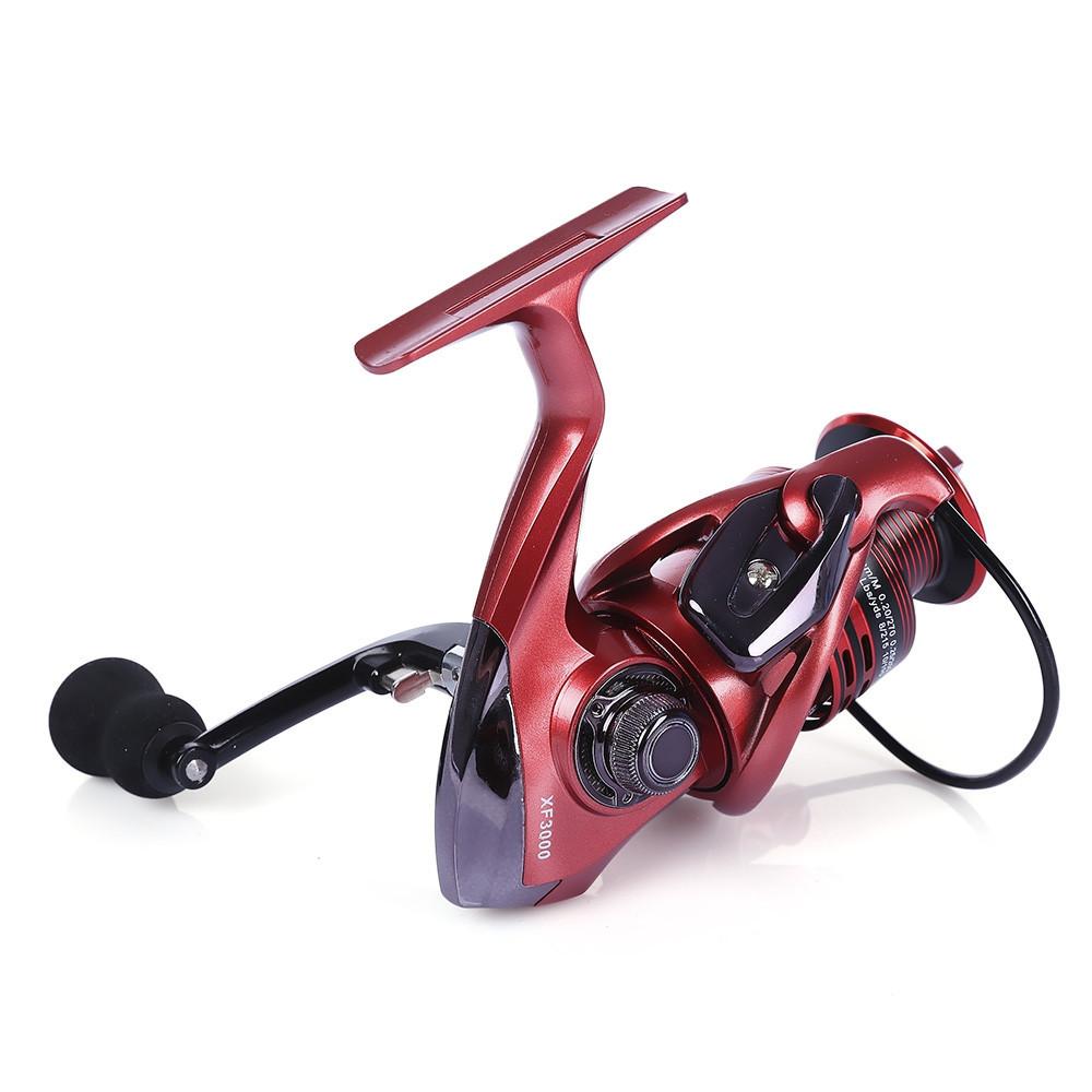 YUMOSHI  Full Metal Spinning Fishing Reel Pesca Aluminum Spool  Tackle With Foldable Handle