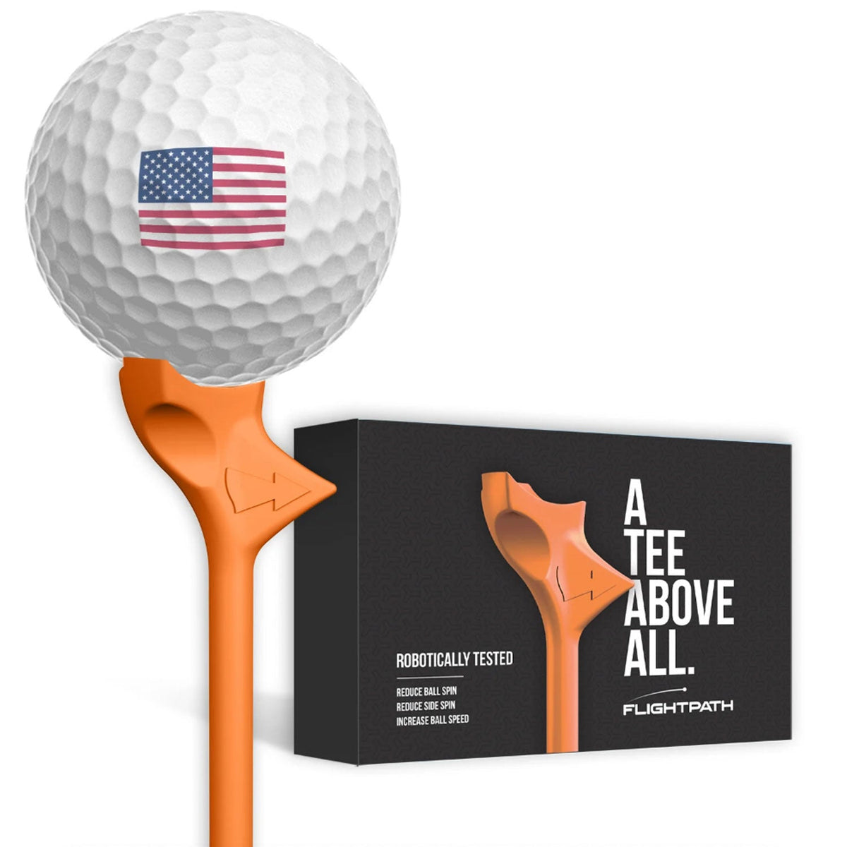 FlightPath Orange Golf Tees - Pack of 8 (Directional Tees)
