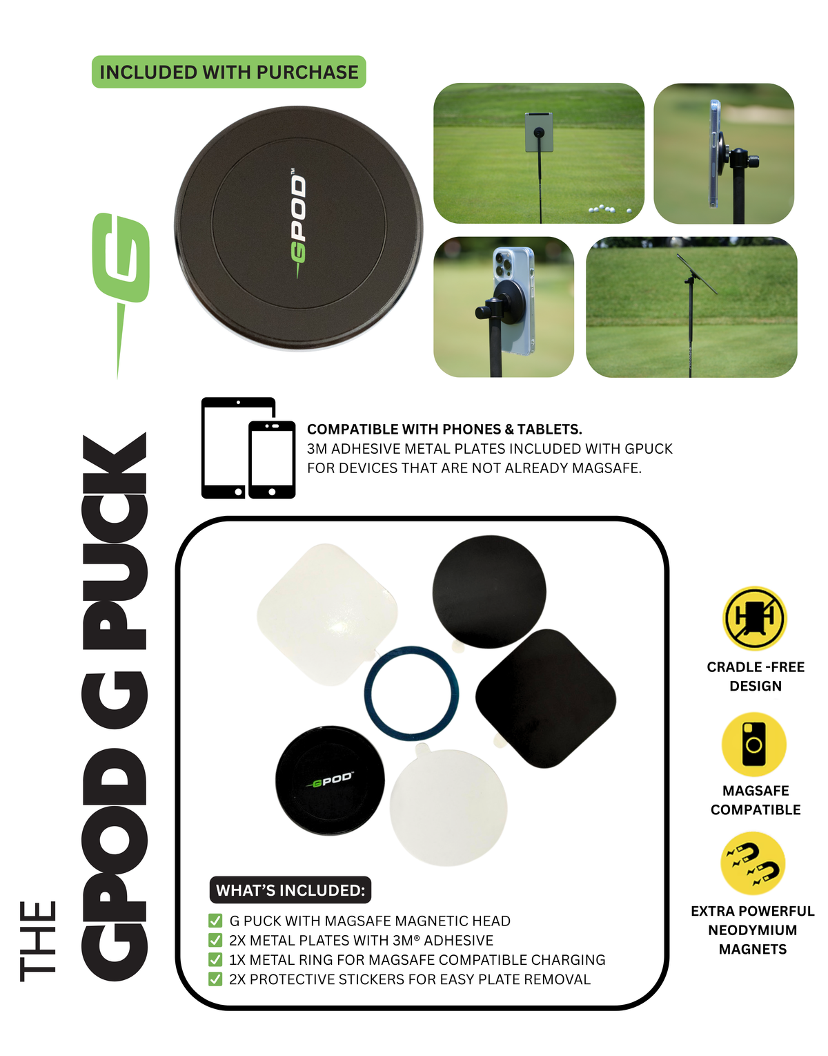 GPOD (Magnetic Golf Monopod And Training Aid)