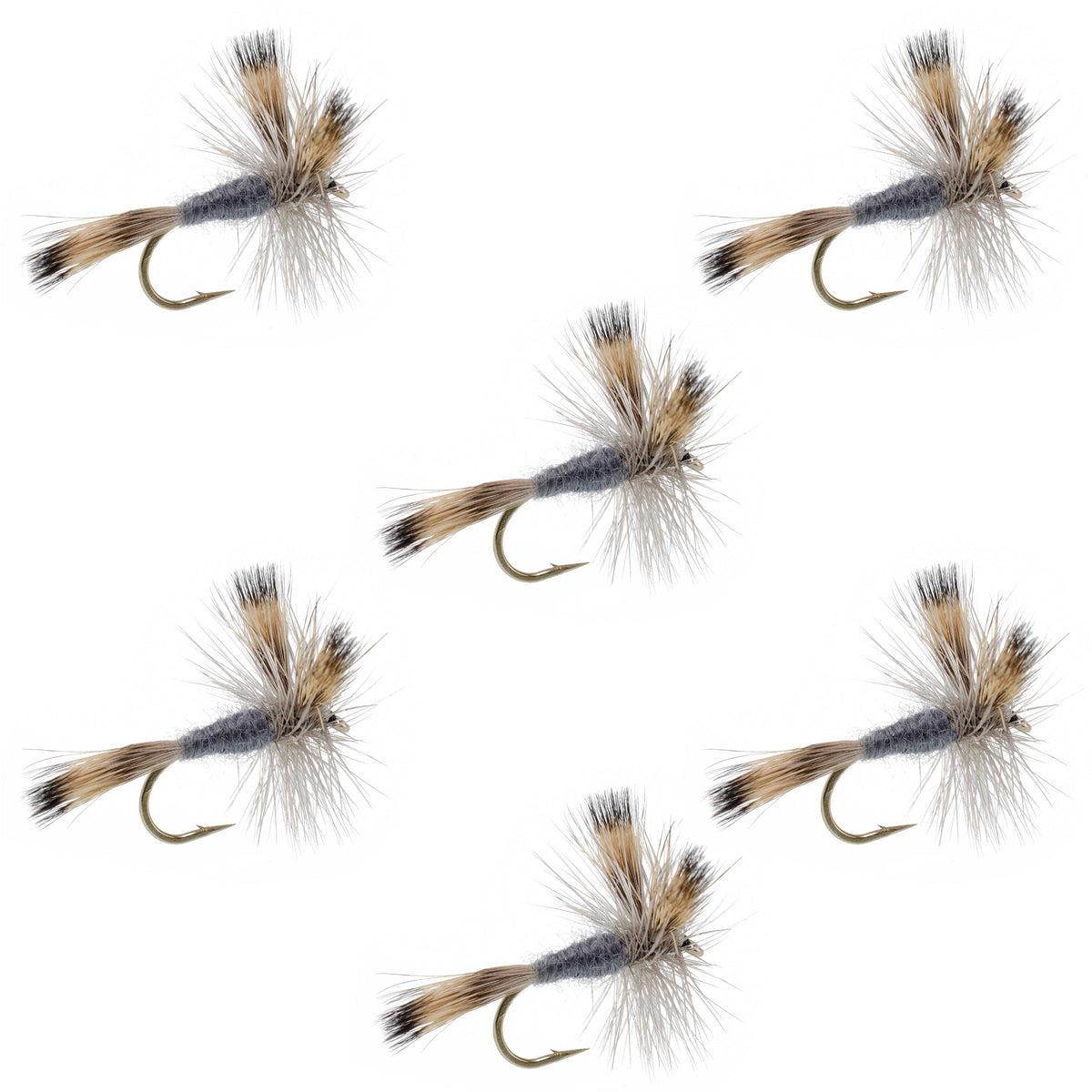 Gray Wulff Classic Trout Dry Fly - 6 Flies Hook Size 8