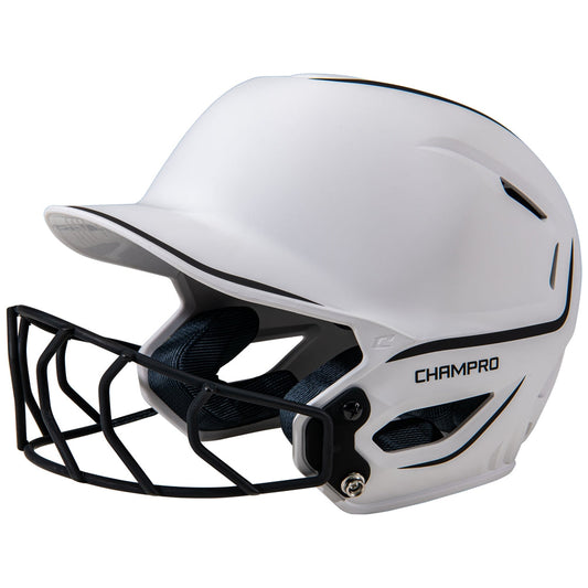 HXE TWO-TONE MATTE SOFTBALL HELMET W/FACEMASK