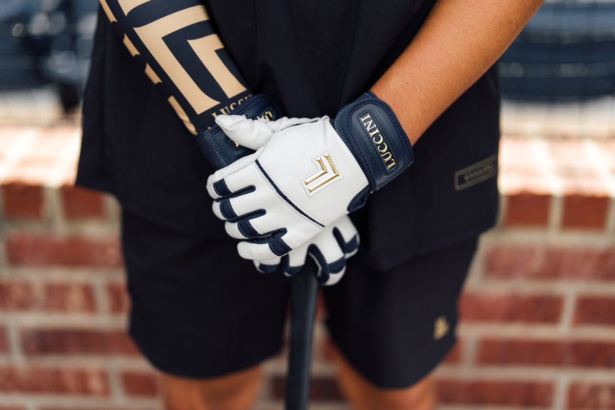 Legacy Series Batting Gloves – White/Navy