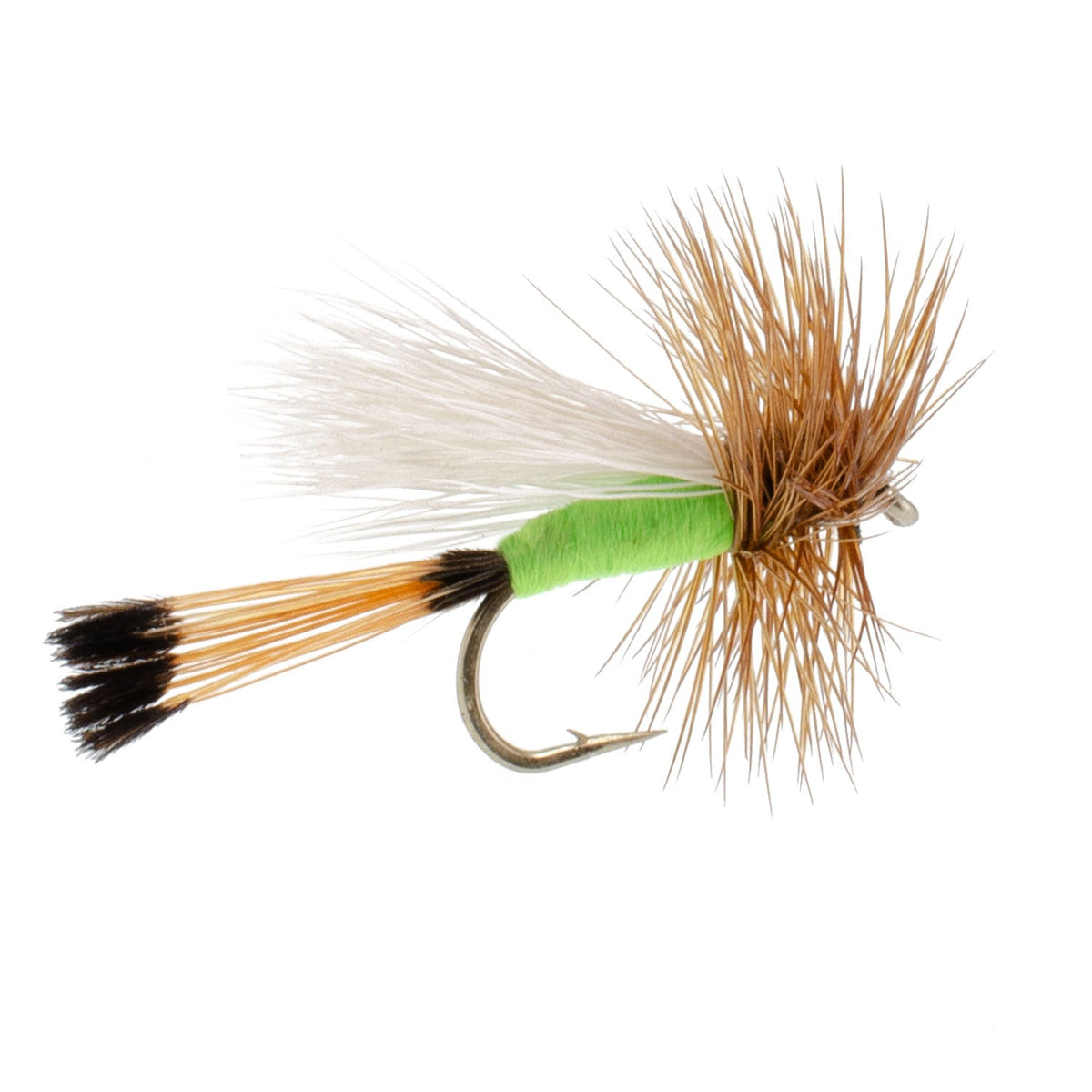 Lime Trude Classic Hair Wing Dry Fly - 12 Flies Hook Size 16