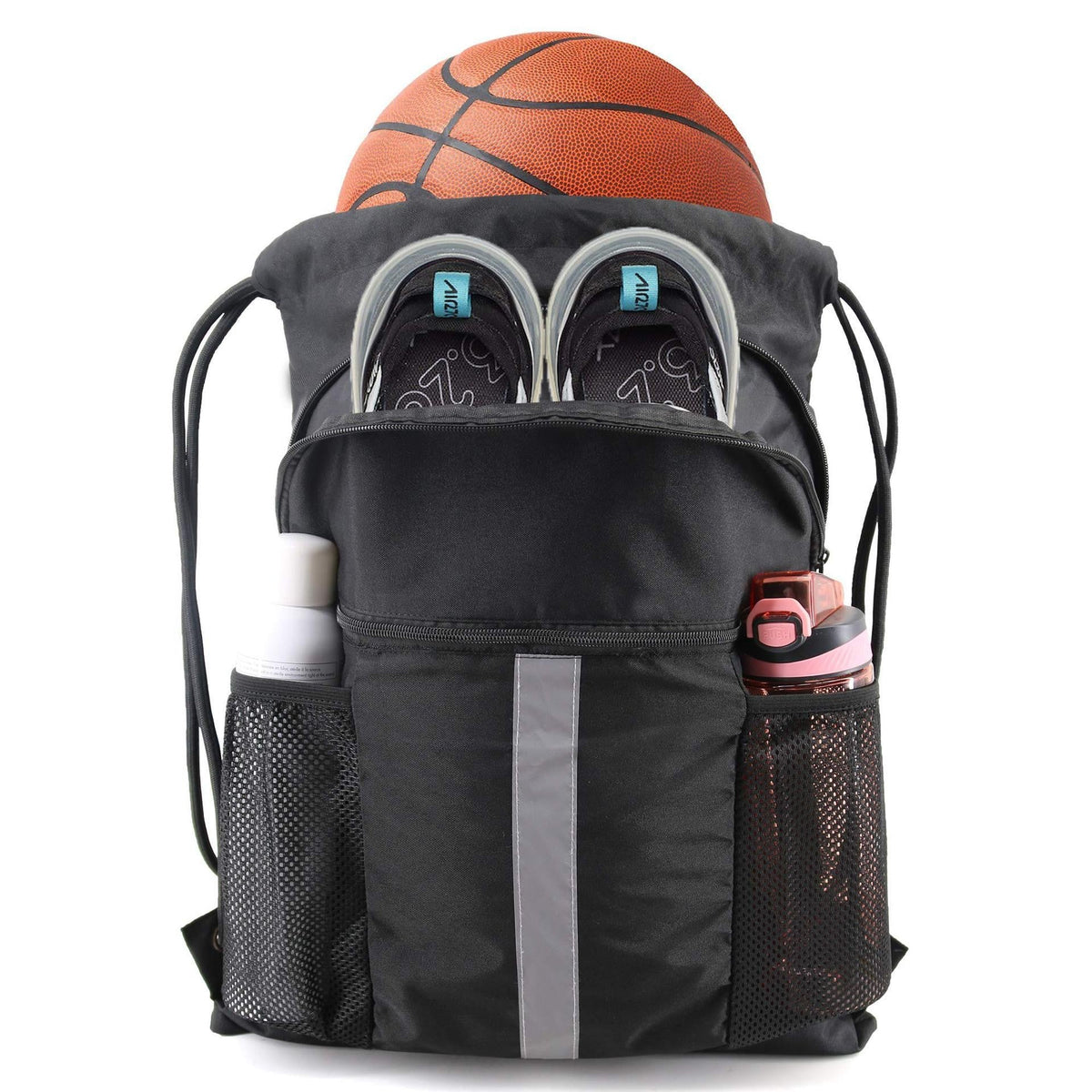 Drawstring Backpack With Shoe Compartment Equipment Bag
