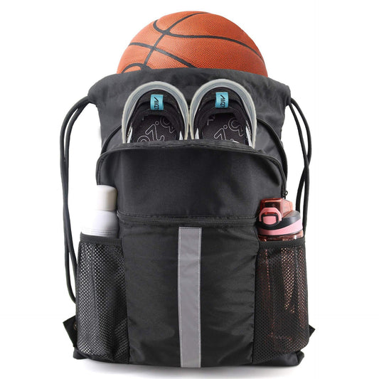 Drawstring Backpack With Shoe Compartment Equipment Bag
