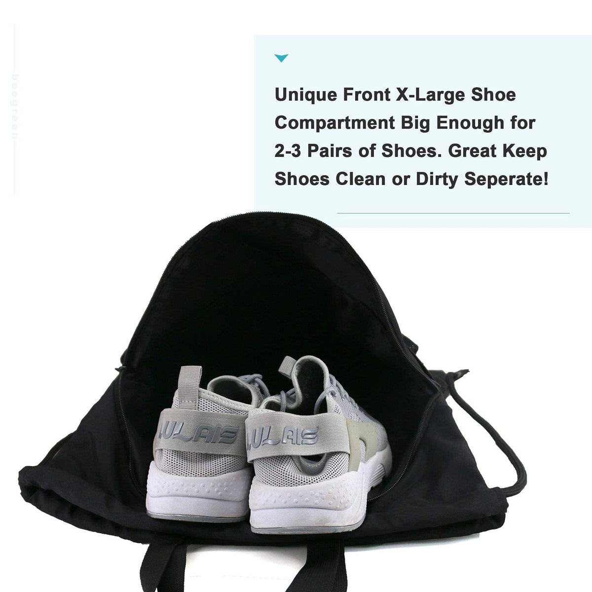 Drawstring Backpack With Shoe Compartment Equipment Bag