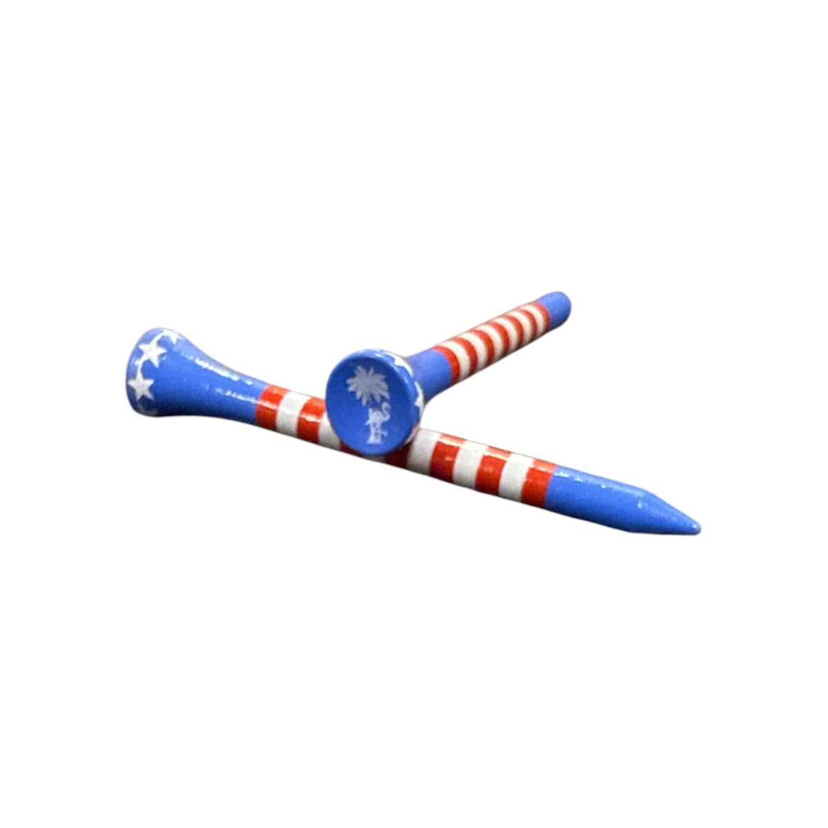 USA Stripe Premium Wooden Golf Tees | 2 3/4” Standard Size | 45 Pack Set | Durable Painted Wood Tees