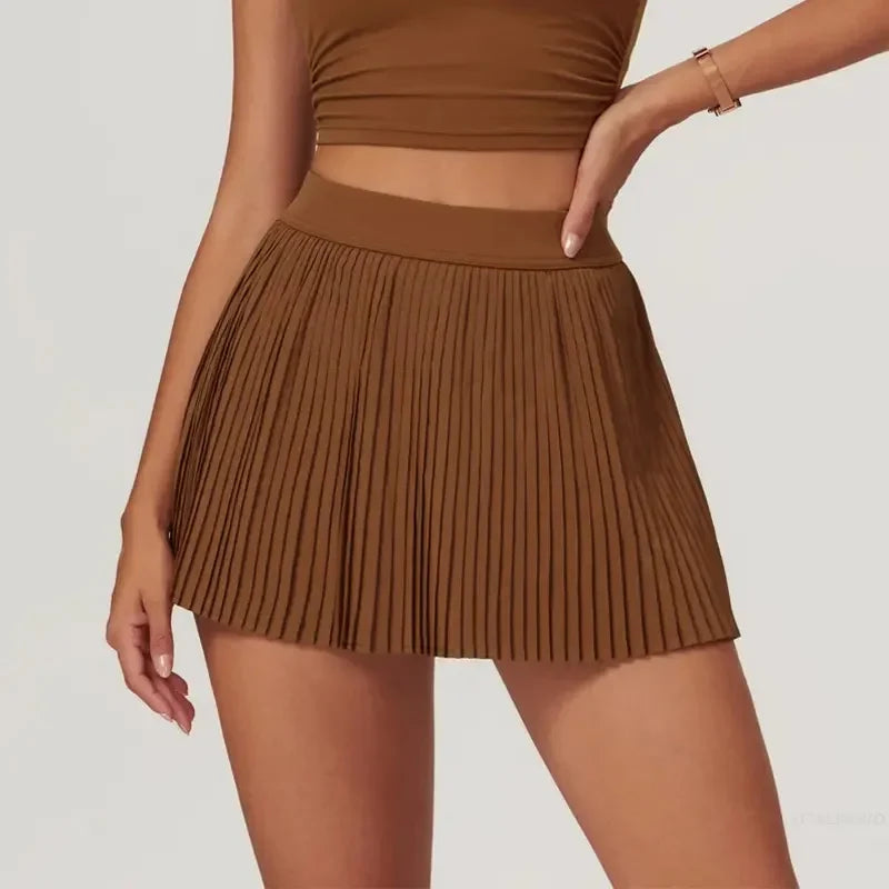 Women's Fashion 2-in-1 Golf / Tennis Skirt - Pleated Fitness Suit with Inner Pocket