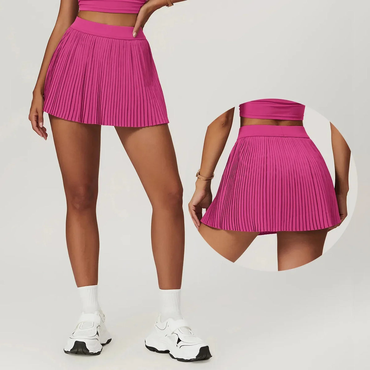 Women's Fashion 2-in-1 Golf / Tennis Skirt - Pleated Fitness Suit with Inner Pocket