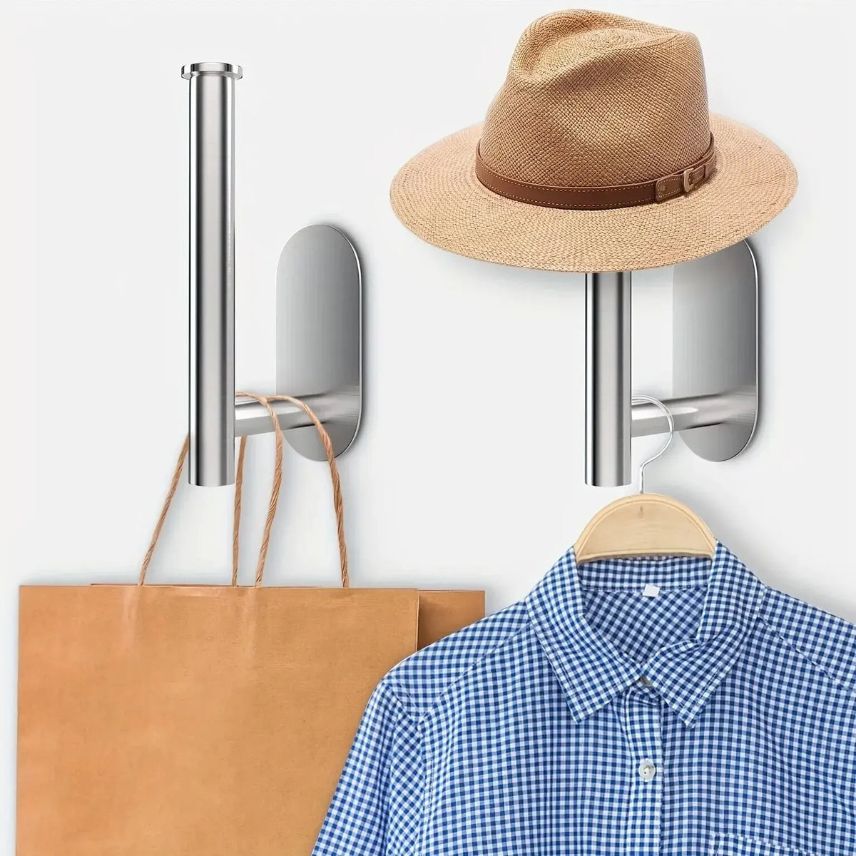Stainless Steel Baseball Cap Hanger - Wall Mounted Hat Organizer With Punch-Free Design
