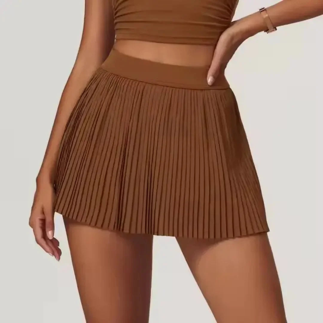Women's Fashion 2-in-1 Golf / Tennis Skirt - Pleated Fitness Suit with Inner Pocket
