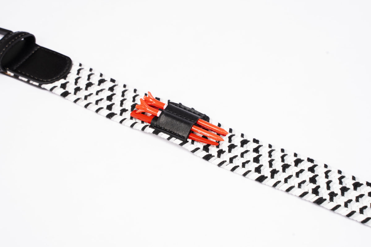 BRAIDED GOLF BELT - Black/Grey/White