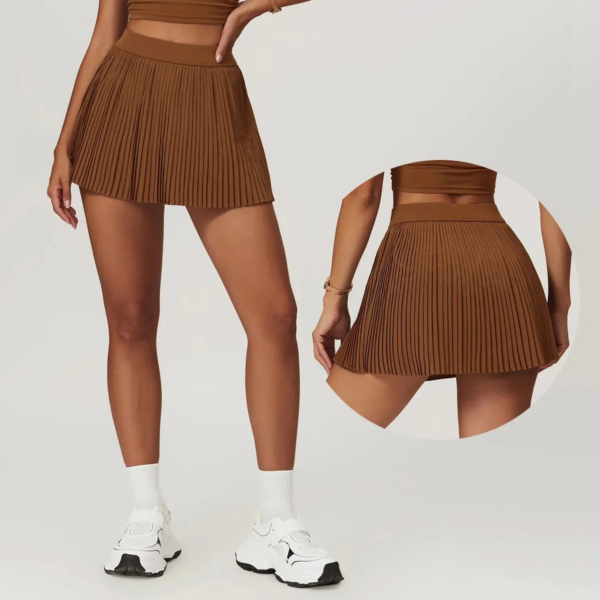 Women's Fashion 2-in-1 Golf / Tennis Skirt - Pleated Fitness Suit with Inner Pocket