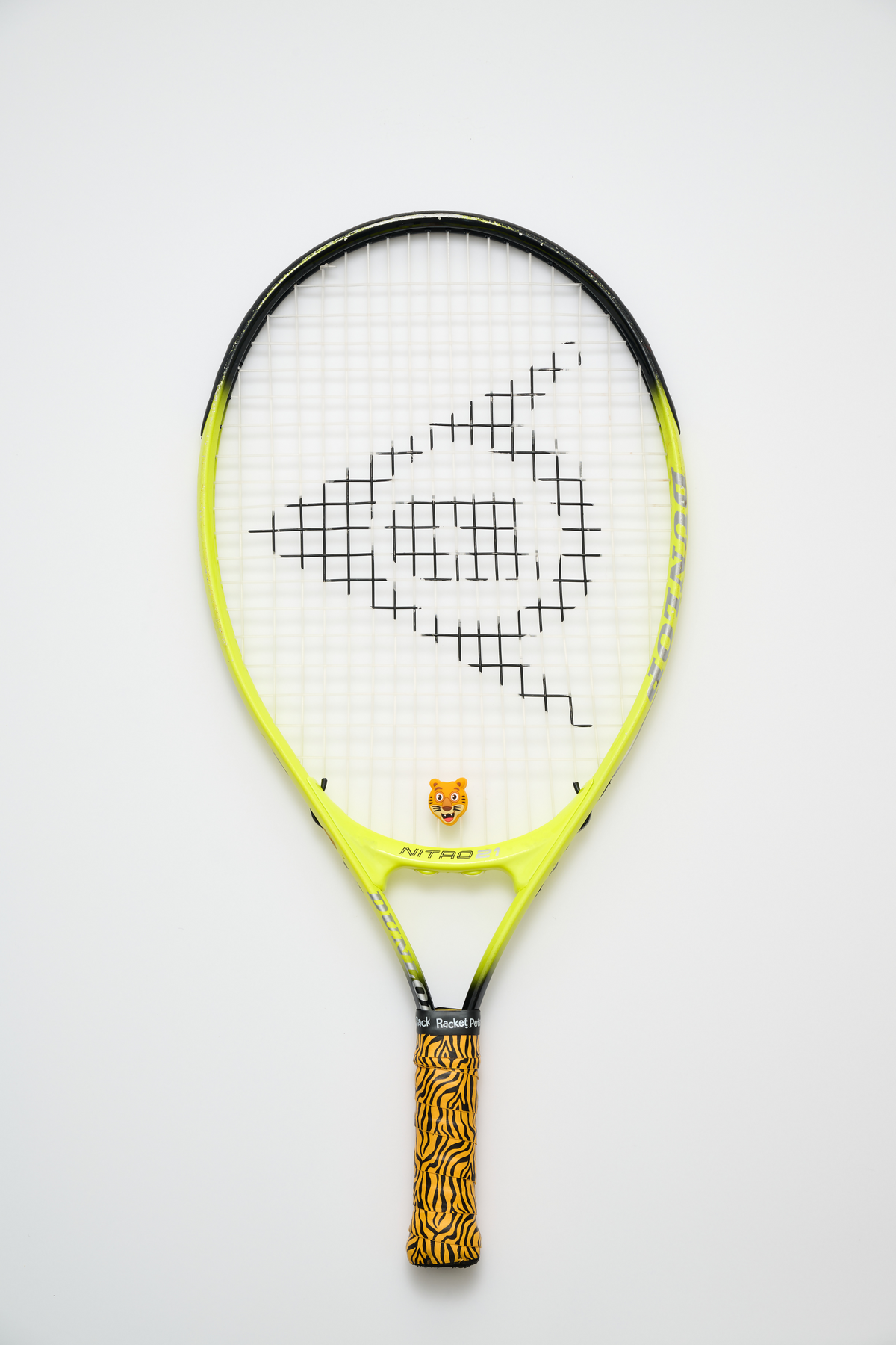 Tiger Orange Tennis Racket Overgrip Tape and Matching Shock Absorbing Dampener