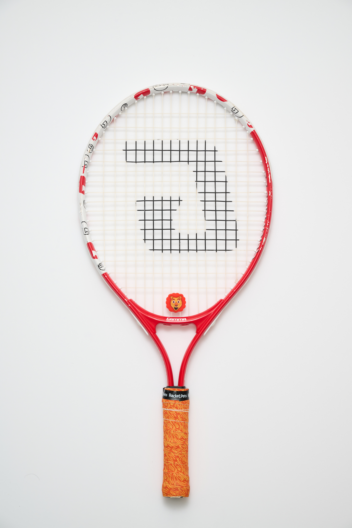 Lion Orange Tennis Racket Overgrip Tape and Matching Shock Absorbing Dampener
